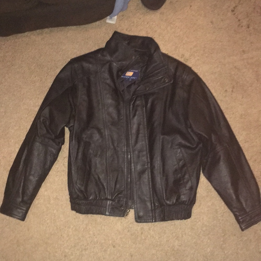 Black genuine leather jacket